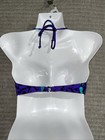 Vintage La Blanca Swim Bandeau Bikini Top Purple Aqua Abstract Print Halter S M