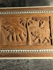 Indian Inlaid Carved Wooden Jewelry Box Working Lock With Key  Vintage
