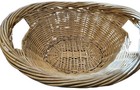 Vintage Large Woven Wicker Basket Oval With Handles 22   x 17   
