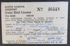 Rw19 - 1952 Federal Duck Stamp On South Dakota Resident Hunting License