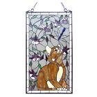 Cat Tiffany Style Stained Glass Hanging Window Panel Decor Decoration