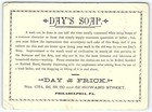 C1880 Day s Soap Philadelphia Pa Roses Embossed Large Victorian Trade Card Z4102