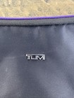 Tumi For Delta Black And Purple Travel Accessory Zip Up Bag Small Nylon 8x7