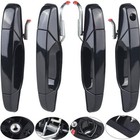 4pcs Door Handle Gloss Black Fits For 2007-2013 Chevy Tahoe Silverado Gmc Yukon