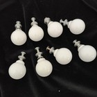 Set Of 8 Vintage White Porcelain Round Ball Cabinet Pulls Drawer Knobs