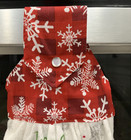 Handmade Hanging Dish Towel Christmas Santa Red