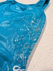 Beautiful Gk Elite Child Medium Gymnastics Dance Leotard Mystique Teal Sequins
