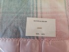 Vintage Beacon Acrylic Pastel Plaid Baby Blanket Pink Nylon Trim 35x40 Nos
