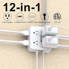 Surge Protector Power Strip -  5ft Braided Extension Cord With 8 Outlets With 4 