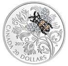 Bee Bejeweled Bugs 2017 Canada 1oz  9999 Pure Silver Proof  20 Coin