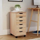 Rolling Storage Cart With Drawers  Natural