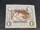 Nsw Stamp 1897 Consumptives Home Qv Charity 1d  1s  Green Sg280 Mint Cv  50