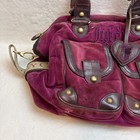 Vintage Juicy Couture Baby Diaper Bag Purple Velour Heart Pocket Shoulder Tote
