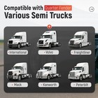 Pair Stainless Steel 30 x24  Quarter Fender W flush Mount Bracket For Semi Truck