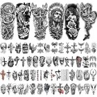 77 Sheets Christian Temporary Tattoo For Women Men  17 Half Arm Black 