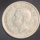 1945 Canada 25 Cents Silver Coin - F  fine  Condition