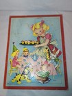5 Vtg Frame Tray Jigsaw Puzzles Kids Children Playing Animals Dog Cat Cardboard