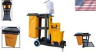 Durable Commercial Cleaning Cart  330 Lbs  With 25 Gallon Waste Collection Bag