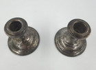 Pair  Of 2 International Silver Candle Stick Holders Unknown Pattern Marked 