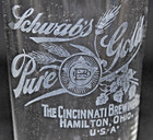 Pre-prohibition Cincinnati Brewing Company Etched Shot Glass Schwab s Pure Gold
