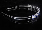 Bridal Heart Crown Head Tiara Blue Crystal Hair Pageant Princess Queen Birthday