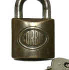 Nice Vintage Brass Working Corbin Collectible Padlock Lock W  Key - -  b12 
