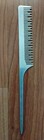 Aluminum Metal Teasing Rat Tail Hair Comb Vintage Silver 8 Inch