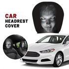 2x Halloween Headrest Cover Prank Horror Creepy Car Decor Seat Protector Scary
