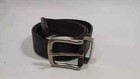 Mens Casual Black Genuine Leather Silver Buckle Belt Size 32