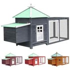 74 8  Outdoor Large Rabbit Hutch Wooden Chicken Coop Small Animal House Pet Cage