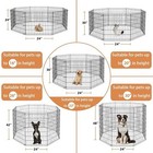24 30 36 42 48  8 Panels Dog Playpen Crate Pet Play Pen Fence Puppy Kennel Cage
