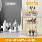 360   Rotating Makeup Organizer  Large-capacity Skincare 3 Tier  Transparent