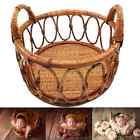 Newborn Photography Props Baby Round Rattan Woven Basket Baby Photo Pose Props  