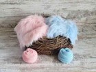 New Wood Nest  Soft Pink Baby Blue Mongolian Faux Fur   Wraps Photography Prop