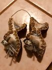 1 Pair Of Vintage Victorian Lace Ladies Shoes Christmas Ornament