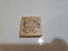 Peekin Reindeer Rubber Stamp Wood Mount Dots Christmas Stocking Ornaments Horns