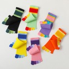 5 Pair 2-9 Years Kid Girls Boys Crew Toe Socks Stripe Five Finger Soft Cute Cosy