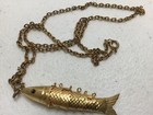 Vintage Chinese Gold Tone Articulated Fish Pendant