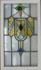 Large Abstract Old English Leaded Stained Glass Window 19  X 32 5 