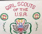 Vintage Girl Scouts Of The U s a  Hand Embroidered Be Prepared Troop No  285
