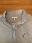 Peter Millar Castle Pines Pro Member 1 4 Zip Men L Gray Stretch Hummingbird Golf