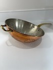Copper Brass Strainer W  Solid Brass Handle Colander 9    Diameter Decor Vintage