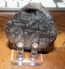 Large 129 Gm  Muonionalusta Meteorite Slice Etched  Sweden Stand Rings Slab  28 