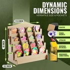 Hotcan Curved Pocket Display Stand For 4  Stickers   Brochures - 5-tier Wood