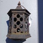 Vintage Cast Iron Pagoda Candle Holder 9  Tall