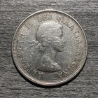 Canada 50 Cents 1956 Silver Coin Elizabeth Ii Xf-au
