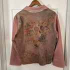 Women   s Vintage 1990   s Db Sport Floral Print Sherpa Lined Suede Jacket Size Xl