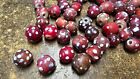 Lot Of 60 Antique Lampwork African Trade Venetian Red Skunk Beads Glass