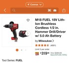 Milwaukee Hammer Drill High-quality Tool With New 5 0 Battery  Box Not Included 