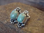 Native American Sterling Silver Sonoran Turquoise Post Earrings By Mccarthy